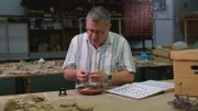 Dr. Guy Steibel dokumentiert Artefakte in seinem Büro in Tel Aviv, Israel.