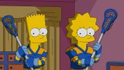 Das Lacrossespiel liegt Bart (l.) und Lisa (r.) perfekt, doch dann verschwindet ihr Coach kurz vor dem wichtigsten Spiel der Saison, den Meisterschaften ...