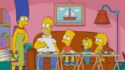 Bei den Simpsons (v.l.n.r. Marge, Homer, Bart, Maggie und Lisa) läuft es drunter und drüber. Marge und Homer haben mit Kleidungsfragen zu kämpfen, als dieser die Chance einer Beförderung wittert und Lisa und Bart sind Clown Krusty auf der Spur ...