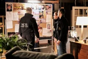 L-R: Leroy Jethro Gibbs (Mark Harmon), Nick Torres (Wilmer Valderrama), Ellie Bishop (Emily Wickersham)