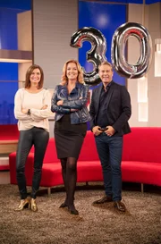 Das Moderatorn-Team im DAS! Studio: Inka Schneider, Bettina Tietjen, Hinnerk Baumgarten anlässlich des Jubiläums 30 Jahre DAS! im Januar 2020.