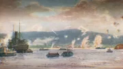 Aquarell eines Augenzeugen von Norman Wilkinson, Landung am A-Strand, Suvla Bay, Gallipoli, 7. August 1915