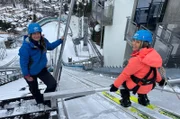 Annette Krause an der Heini-Klopfer-Skiflugschanze.