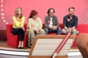 In jeder Sendung tritt ein Team von vier Prominenten gegen acht Kandidaten aus dem Südwesten an – vier Kinder und vier Erwachsene. v.li. Hendrike Brenninkmeyer, Alice Hofmann, Christoph Sonntag und Dennis Wilms.
