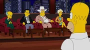 Einer Fachjury präsentiert Homer (r.) einer seiner verrückten neuen Ideen. Doch der einzige, der sich aus kapitalistischen Gründen dafür interessiert, ist Mr. Burns (l.) ...