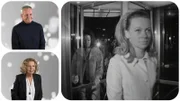 Fritz Egner und Michaela May betrachten Aufnahmen von Bällen der 60er Jahre.
