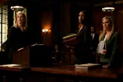 L-R: A.D.A. Casey Novak (Diane Neal), Dr. Cleo Conrad (Jill Marie Lawrence), Jamie Hoskins (Brittany Snow)