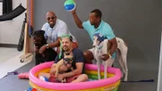 Calendar shoot to help raise funds for Dr. Ross mentor, Dr. Jarmon foundation. Dr. Blue playing around on the photo shoot.
