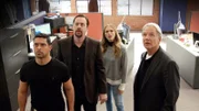 L-R: Nick Torres (Wilmer Valderrama), Timothy McGee (Sean Murray), Ellie Bishop (Emily Wickersham), Leroy Jethro Gibbs (Mark Harmon)