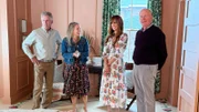 This image has been distributed to our partners.; Gray, Grumpy, and the Gambles tour the newly renovated Gamble home as seen on Happy to be Home with the Benkos episode 206.