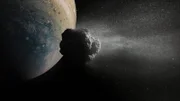 Der Komet "Shoemaker-Levy 9" wurde von der großen Masse des Jupiters angezogen und auf einen Kollisionskurs gelenkt. Der Komet wurde auseinandergerissen, bevor seine Einzelstücke in den riesigen Gasplaneten eintauchten.