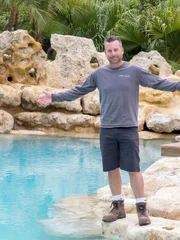 Lucas Congdon showing off the completed Giuffre pool.