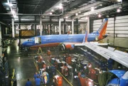 SW 737-700 in for maintenance.