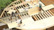 Pete Nelson and the crew building a treehouse for their clients.