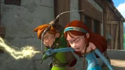 Marian versucht, die Diebe mit einem Zauberspruch aufzuhalten. Robin Hood ahnt, dass das schief geht.