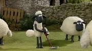 Shaun versucht sich als Schatzsucher. Liegen unter dem Gras wertvolle Dinge?