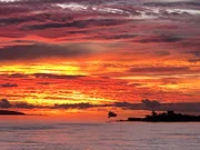 Sonnenuntergang am Amazonas.