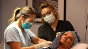 Dr. Lee mid-surgery on Sandra Hampton.