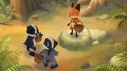 Rosie und die Zwillinge suchen an ihren Lieblingsstellen nach leckeren Pilze.