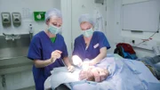 Jordan receiving treatment from Dr Emma