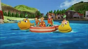 Gemeinsam mit Taucher Tom und seinen Neffen machen Timmy und Bess einen Ausflug.