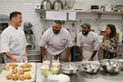 Team trying the new lobster tail flavors.