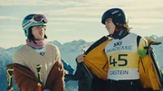 Beim Skirennen.