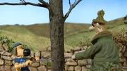 Der Baum muss weg! Bitzer hilft dem Farmer beim Fällen.