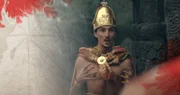 Moctezuma wird von Cortés im eigenen Palast gefangen genommen und zur Marionette der Konquistadoren gemacht.