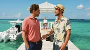 Das Traumschiff – Bahamas Wiedersehen mit Misstönen: Leander Lichti als Philip Singer, Aline Hochscheid als Melanie, Max Alberti als Toby Heers