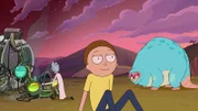 L-R: Rick, Morty, Beebo