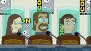 Welche Rolle spielen Crystal Chesney-Thompson (l.), Matt Groening (M.) und David X. Cohen (r.) bei der Rettung der Welt?