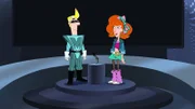 PHINEAS AND FERB - "Klimpaloon Ultimatum" - Love HŠndel's song "The Ballad of Klimpaloon" is nominated for "Best Fact-Based Song" at the Tristies, the tri-state area's music award show sponsored by Random Swimwear.  But when the existence of the magical, human-like bathing suit Klimpaloon is questioned, Phineas, Ferb and the gang must travel to the Himalayas to prove his existence and validate Love HŠndel's nomination.  Guest starring is Jon Stewart as Mr. Random, President of Random Swimwear. This episode of "Phineas and Ferb" premieres MONDAY, JULY 7 (10:30-11:00 a.m.) on Disney XD. (DISNEY XD) MAX MODEM, LINDANA