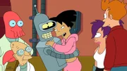 v.li.: Zoidberg, Professor Farnsworth, Bender, Amy, Leela, Fry