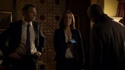 L-R: Donald Ressler (Diego Klattenhoff), Elizabeth Keen (Megan Boone) und Raymond 'Red' Reddington (James Spader)