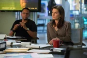 "Where There's Smoke" Dr. Sheldon Hawkes (Hill Harper, left) and Det. Jo Danville (Sela Ward, right) comb through the evidence as the CSIs rush to stop serial arsonist Leonard Brooks after he begins using fire against people from his dark past, on CSI: NY, Friday, Oct. 5 (8:00-9:00 PM, ET/PT) on the CBS Television Network.  Photo: Michael Desmond/CBS Ã?Â© 2012 CBS Broadcasting, Inc. All Rights Reserved.