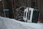 ORKANGER, NORWAY - "Wasted" - Truck on its side.