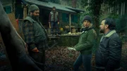 Lona Mendt (Petra Schmidt-Schaller) und Elling (Sascha Geršak) fühlen Jäger Moritz Krüger (Martin Neuhaus) auf den Zahn.