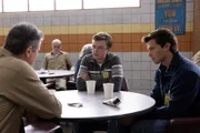 l-r: Michael Peterson (Colin Firth), Clayton Peterson (Dane DeHaan), Todd Peterson (Patrick Schwarzenegger)