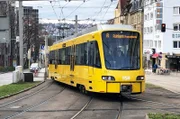 Stadtbahn am Olgaeck. Hier beginnt die steilste Adhäsionsbahn Europas in Normalspur.