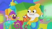 v.li.: Goldie, William, Baby Shark