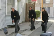 Sind auf einer heißen Spur: Gibbs (Mark Harmon, l.), Tony (Michael Weatherly, M.) und Ziva (Cote de Pablo, r.) ...