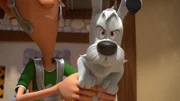 Einer der römischen Soldaten hat Idefix geschnappt.  +++