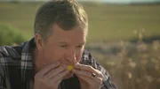 Prof. Donald Hoffman, cognitive scientist at University of California-Irvine, bites into a lemon but gets a sweet, not sour, taste due to a “miracle berry” he ate beforehand, a berry that shifts perceptions of taste.