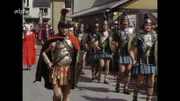 Der geheime Weißwurstäquator = der römische Grenzwall "Limes" verlief im 2. Jahrhundert n. Chr. zwischen Rhein und Donau. Im Bild: Limesfest im oberbayerischen Markt Kipfenberg 1971.