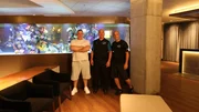 Wayde, Brett and John show off the tank.
