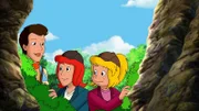 Nachdem sie allen Hinweisen auf den Schatz gefolgt sind, finden Bibi (r.) und Tina (M.) eine geheimnisvolle Höhle.