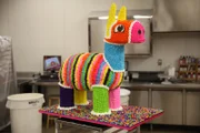 The finished piñata cake.