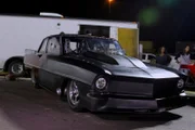 Brian Britt's car, Assassin, gets ready for its race against Michael Myers.