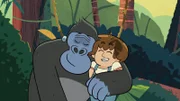 Quentin ist ganz begeistert von den Tieren im Reservat, die ihm Taylor zeigt. Insbesondere vom Gorilla Jack.
